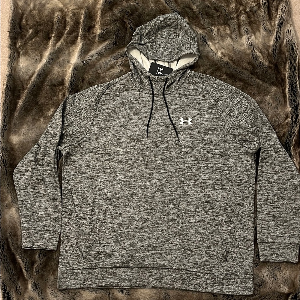 Under Armour Hoodies Men's 3XL  Fleece Twist Black Gray Heather 1373405 NWT $60